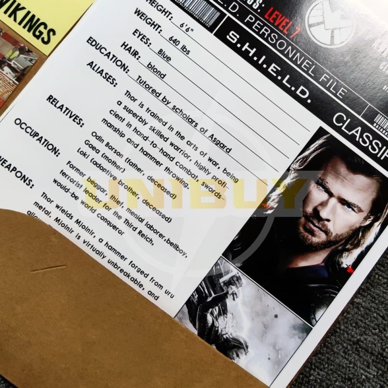 Thor Files S.H.I.E.L.D. Mjolnir Paper Props Movie Props Unibuy