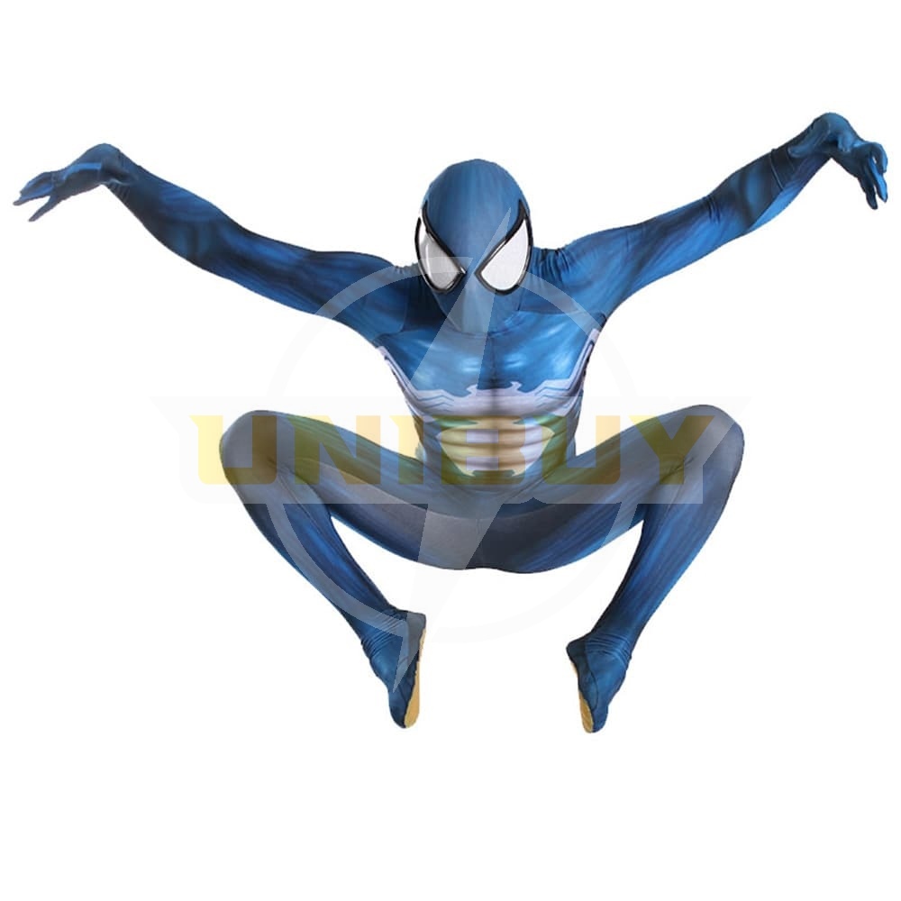 Venom Symbiote Costume Cosplay Suit Spider-Man Eddie Block Blue Jumpsuit For Kids Adult Unibuy