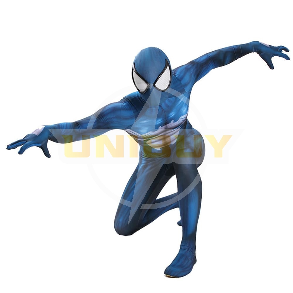 Venom Symbiote Costume Cosplay Suit Spider-Man Eddie Block Blue Jumpsuit For Kids Adult Unibuy