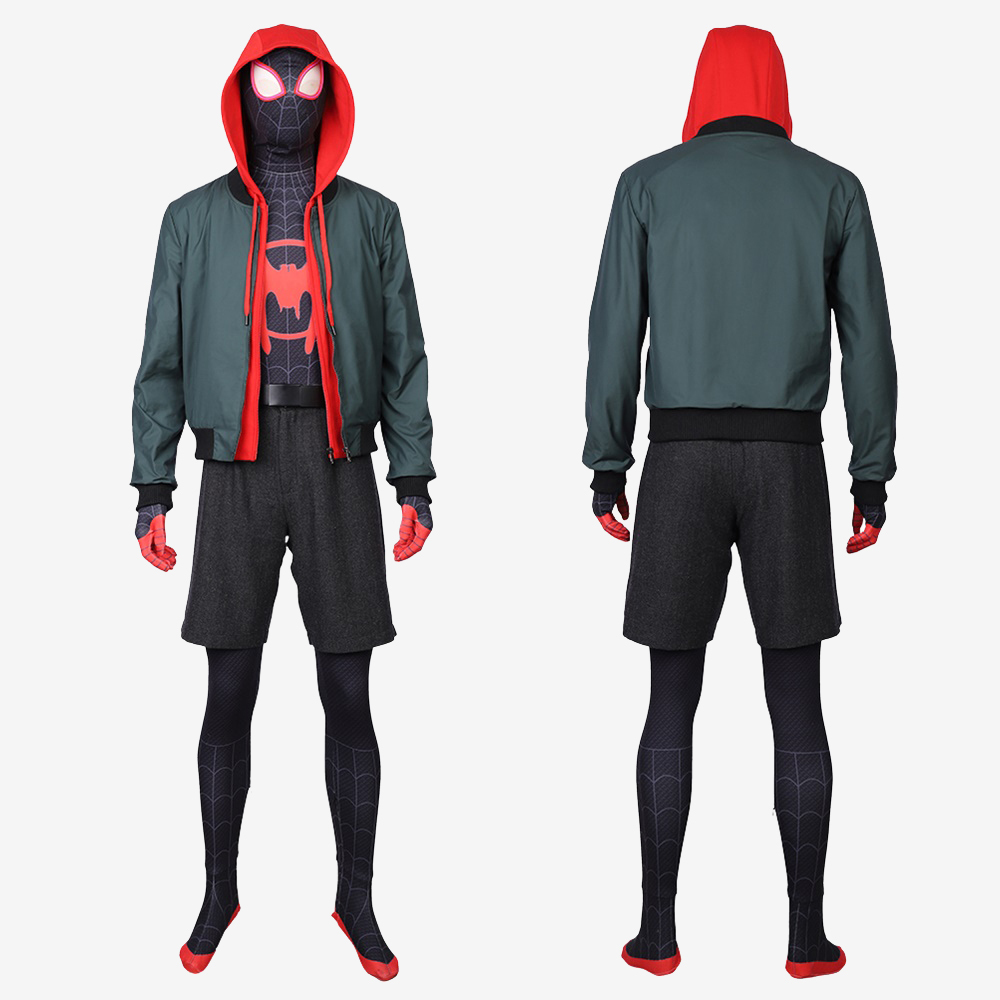 Spider Man: Into the Spider Verse Miles Morales Costume Cosplay Suit With Jacket Unibuy