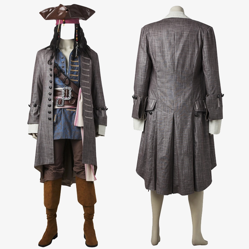 Captain Jack Sparrow Costume Cosplay Suit Pirates of the Caribbean Dead Men Tell No Tales Unibuy