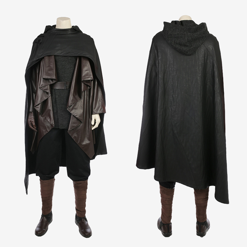 Star Wars 8 Luke Skywalker Costume Cosplay Black Suit