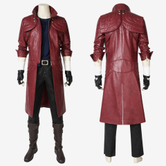 Devil May Cry V DMC 5 Dante Cosplay Costume Red Leather Coat Outfit Unibuy
