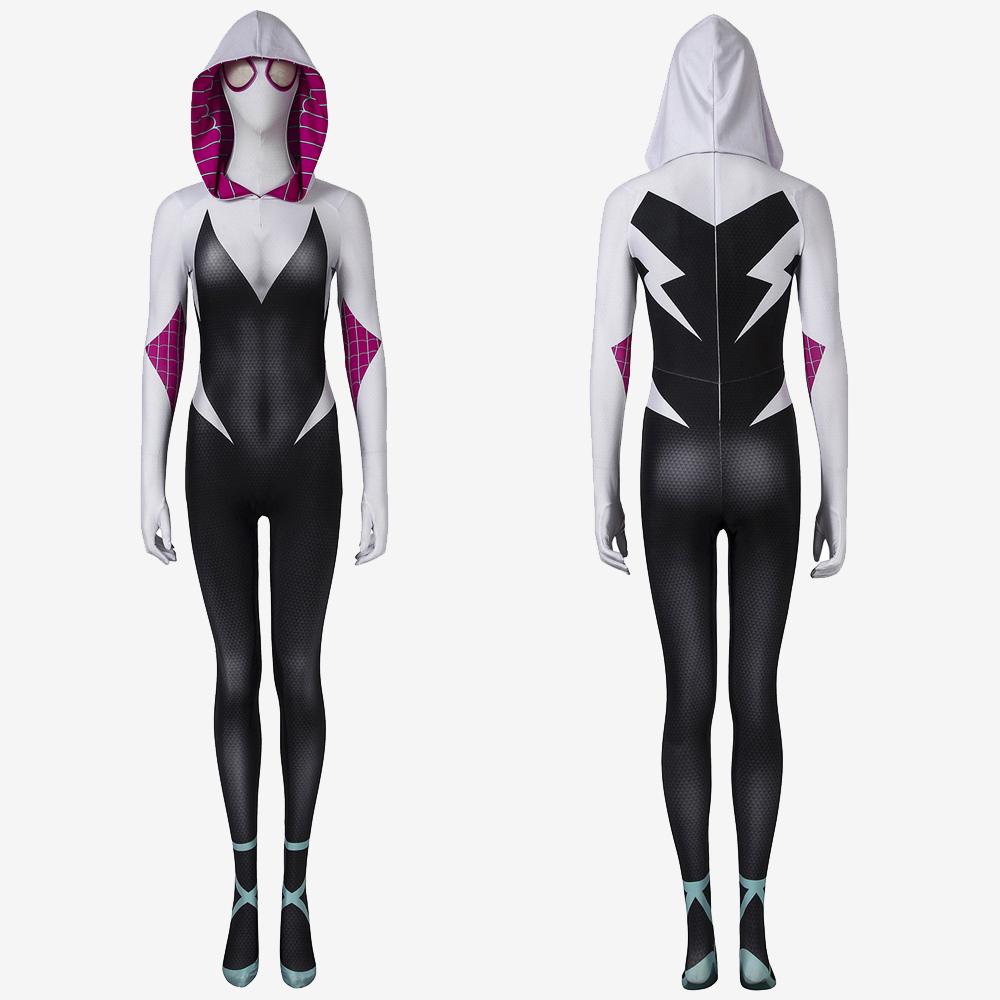 Spider-Gwen Costume Cosplay Gwen Stacy Spider-Man Into the Spider-Verse Suit Unibuy