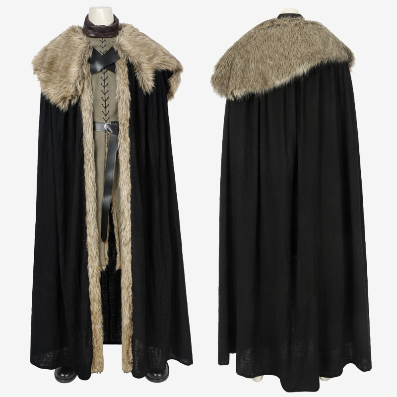 Game of Thrones Season 8 Jon Snow Cosplay Costume with Cloak Version 2 Unibuy