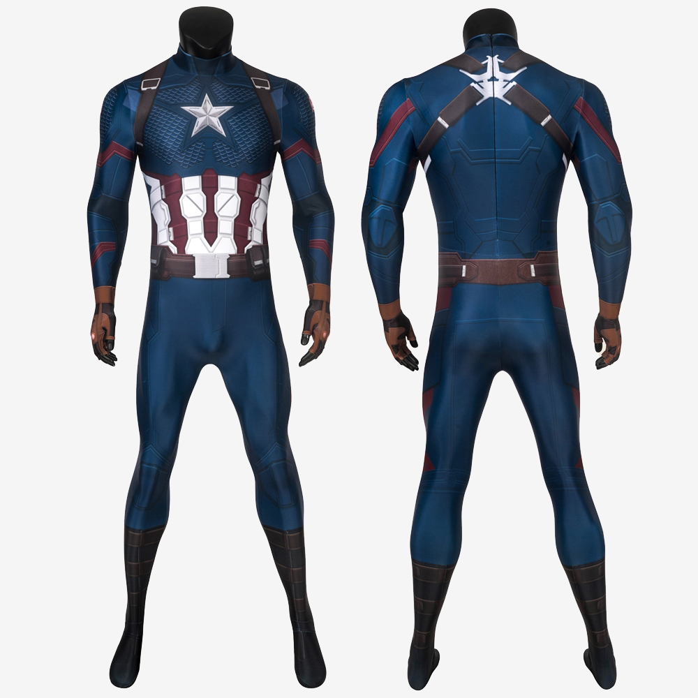 Avengers Endgame War Captain America Costume Cosplay Suit Steve Rogers ...