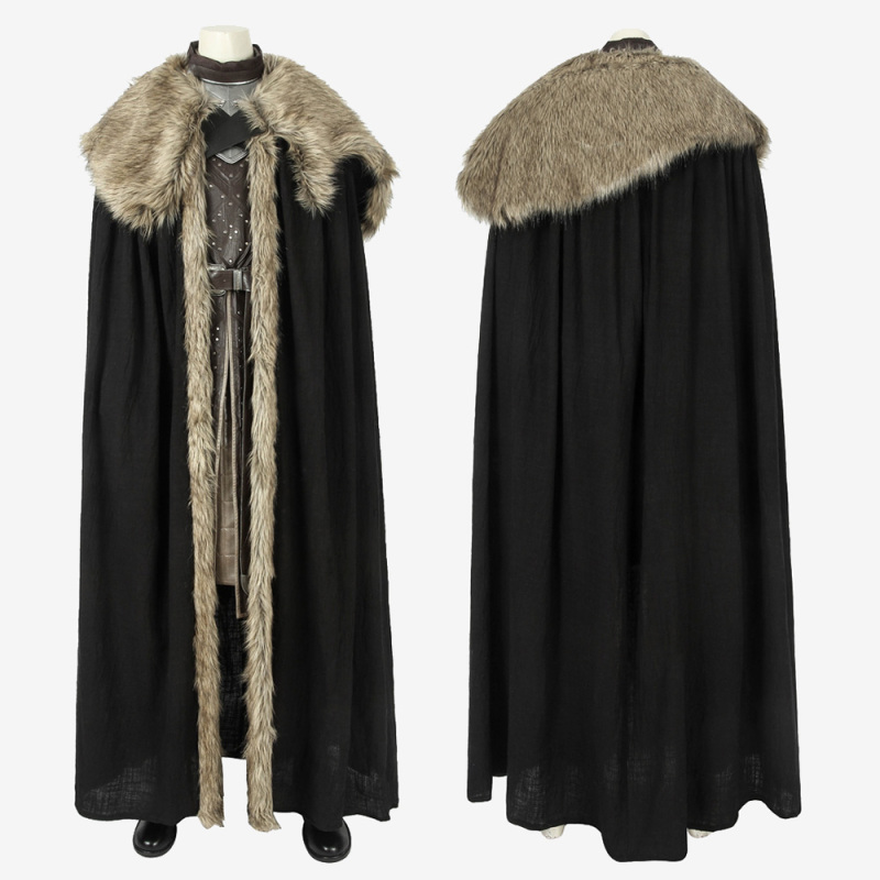 Game of Thrones Season 8 Jon Snow Cosplay Costume with Cloak Version 2 Unibuy