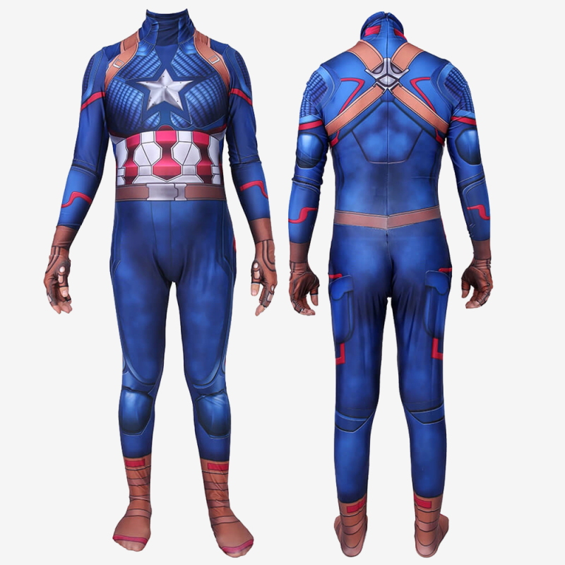Captain America Costume Cosplay Jumpsuit Steve Rogers Avengers Endgame Dulexe Ver Unibuy