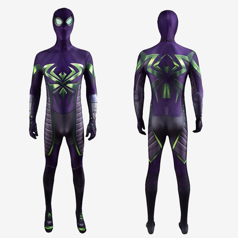 Spider-man PS5 Costume Cosplay Miles Morales Purple Reign Suit Unibuy