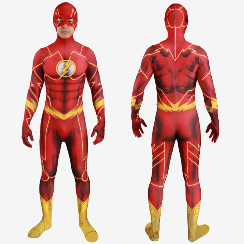 The Flash Cosplay Costume Barry Allen Jumpsuit Comic Version For Kids Adult Unibuy