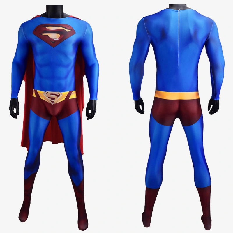 Superman Returns Costume Cosplay Suit With Cloak Clark Kent Jumpsuit Bodysuit Unibuy