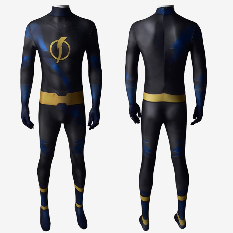 Teen Titans Future Shock Costume Static Shock Cosplay Jumpsuit Bodysuit For Kids Adult Unibuy