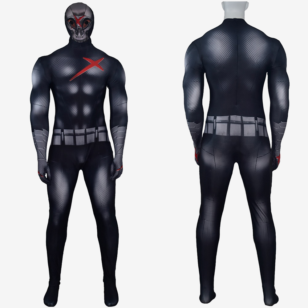 Anime Teen Titans Robin Red-X Costume Cosplay Jumpsuit Bodysuit For Kids Adult