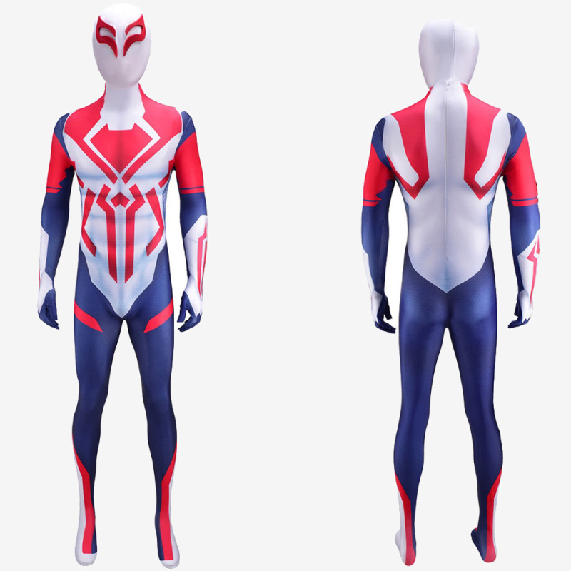 Spider-Man 2099 Costume Cosplay White Suit Miguel O'Hara Unibuy