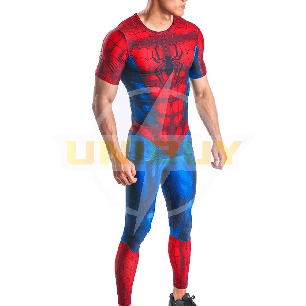 The Amazing Spider-Man Costume Cosplay Sport Running Short Sleeve Suit For Kids Adult Unibuy