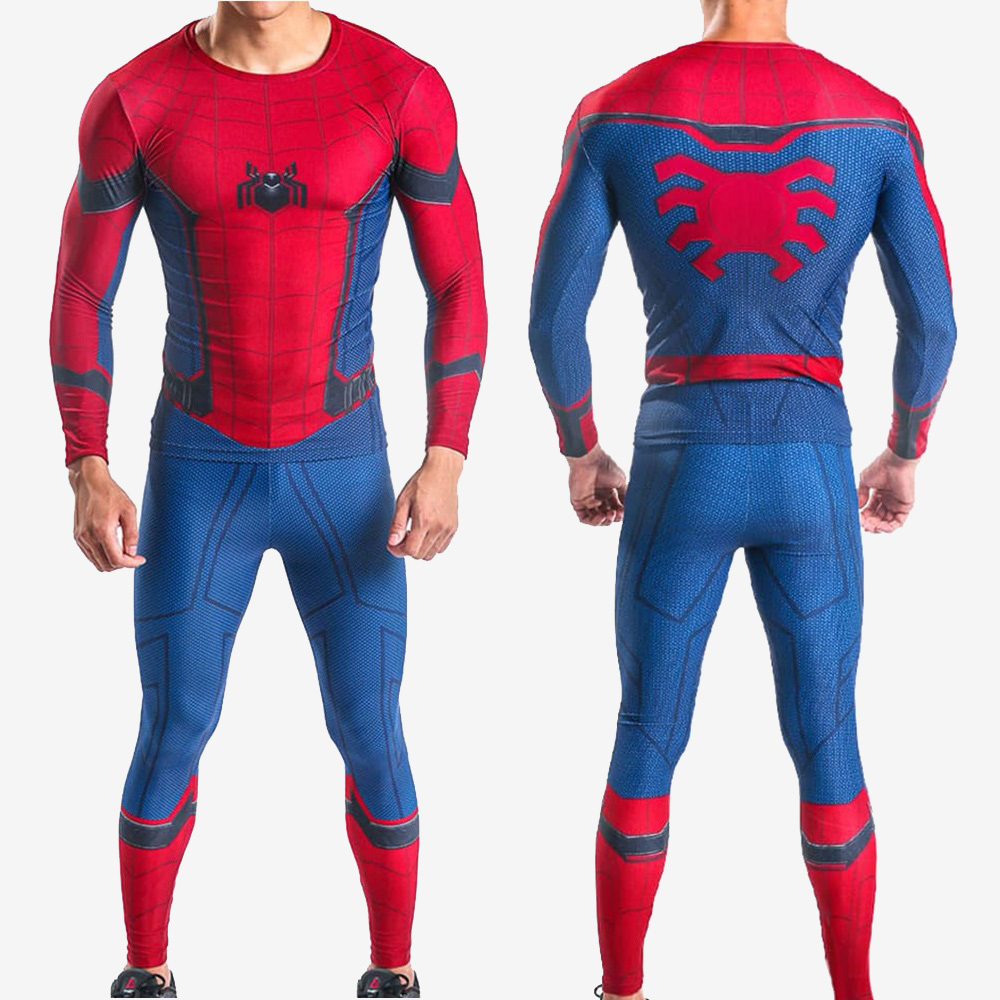 Spider-Man: Homecoming Costume Cosplay Sport Running Long Sleeve Suit For Kids Adult Unibuy