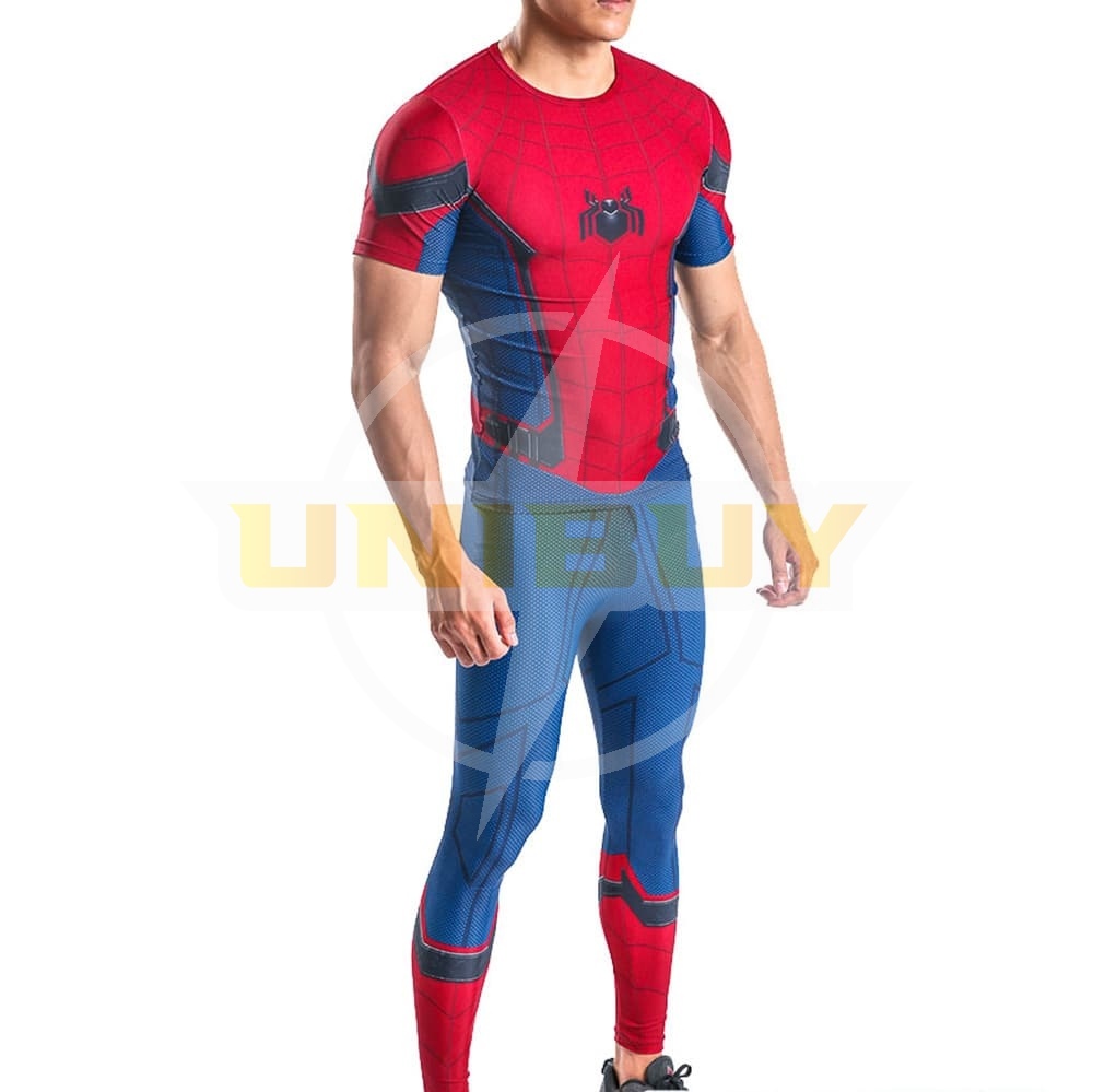 Spider-Man: Homecoming Costume Cosplay Sport Running Short Sleeve Suit For Kids Adult Unibuy