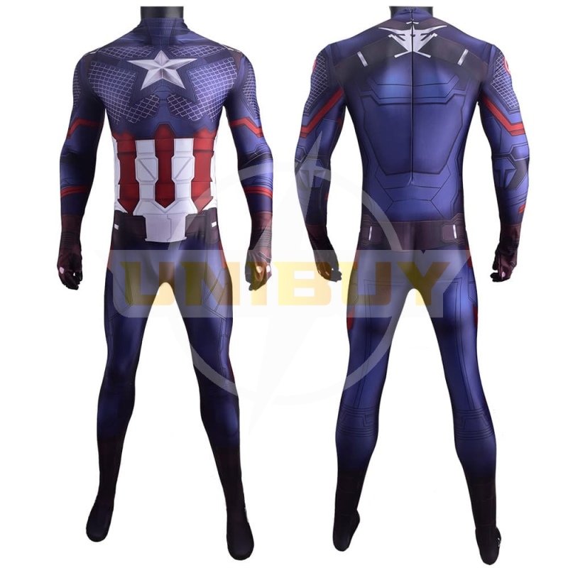 Avengers Endgame Captain America Costume Cosplay Jumpsuit Bodysuit for Kids Adult Unibuy