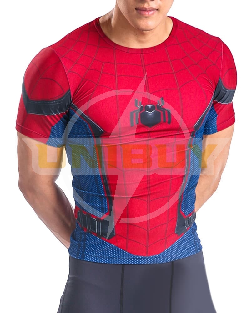 Spider-Man: Homecoming Costume Cosplay Sport Running Short Sleeve Suit For Kids Adult Unibuy