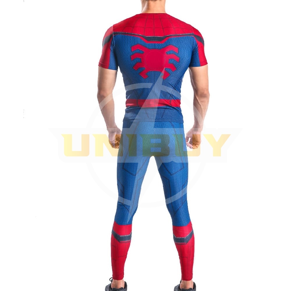 Spider-Man: Homecoming Costume Cosplay Sport Running Short Sleeve Suit For Kids Adult Unibuy