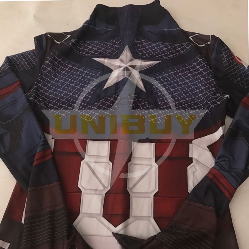 Avengers Endgame Captain America Costume Cosplay Jumpsuit Bodysuit for Kids Adult Unibuy