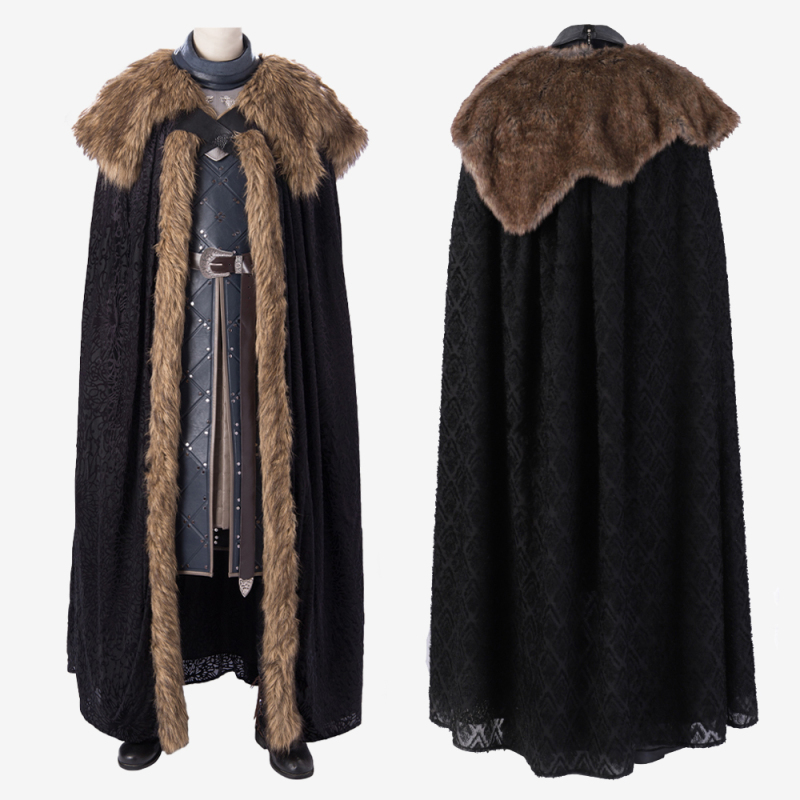 Game of Thrones S8 Jon Snow Costume Cosplay Suit With Cloak Unibuy