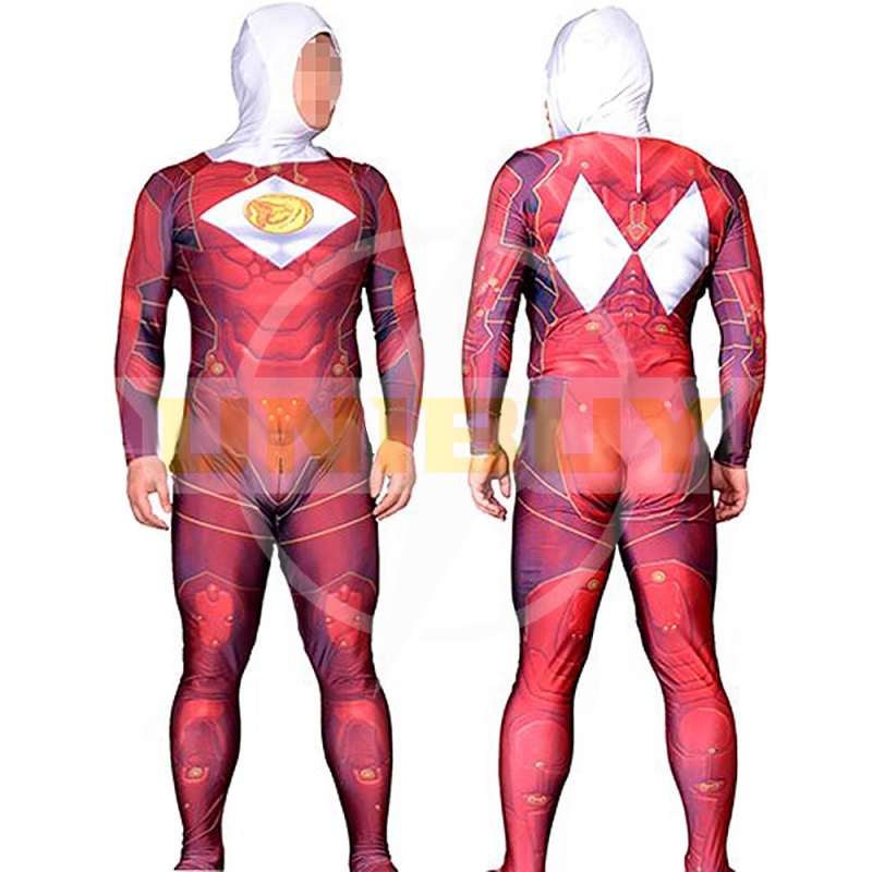 Dino Red Power Ranger Cosplay Costume Bodysuit Unibuy