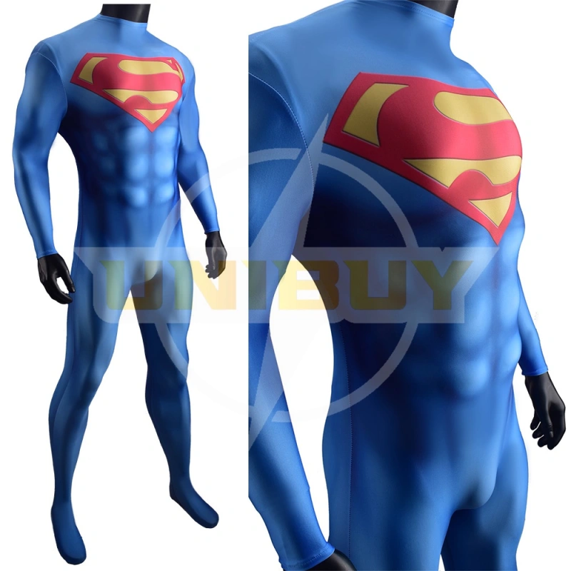 Man of Steel Superman Costume Clark Kent Cosplay Suit Bodysuit For Men Kids Unibuy