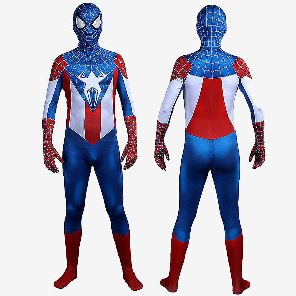 Captain America Spider Man Costume Cosplay Suit Bodysuit For Men Kids Unibuy