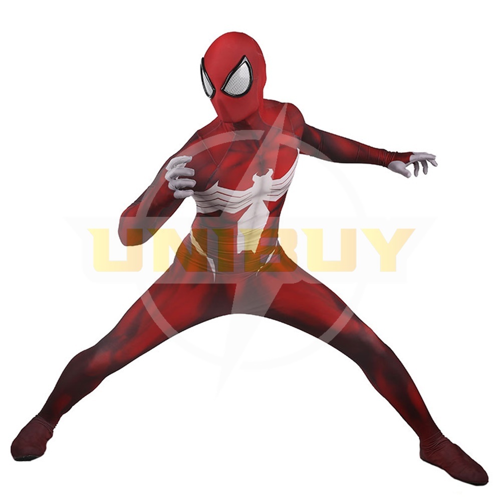Spider-Man Symbiot Costume Cosplay Suit Venom Red Bodysuit For Men Kids Unibuy