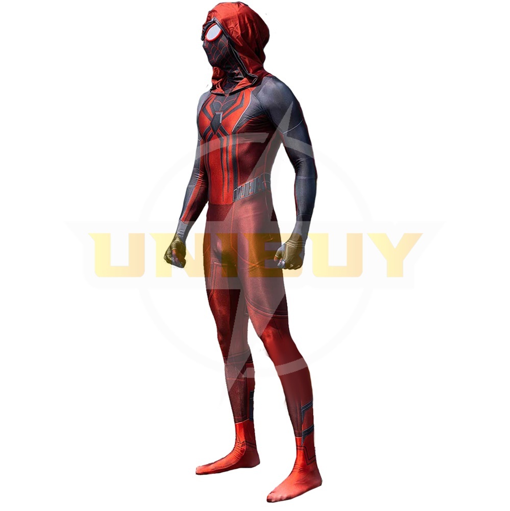 Miles Morales Crimson Cowl Suit Spider-man PS5 Costume Cosplay Bodysuit For Men Kids Unibuy
