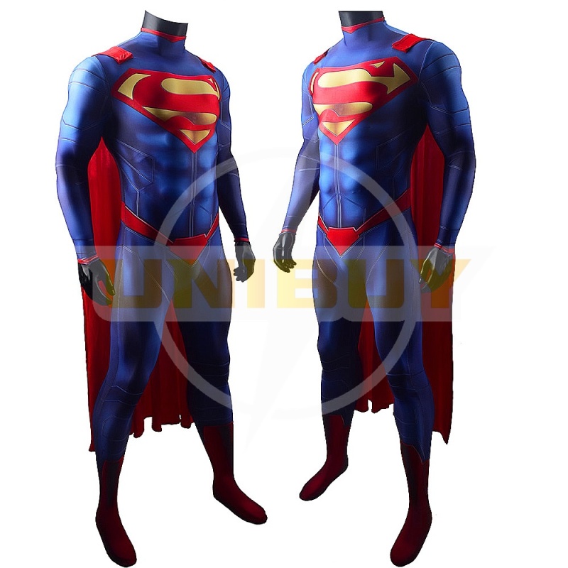 Man of Steel Superman Costume Clark Kent Cosplay Suit Bodysuit For Men Kids Unibuy