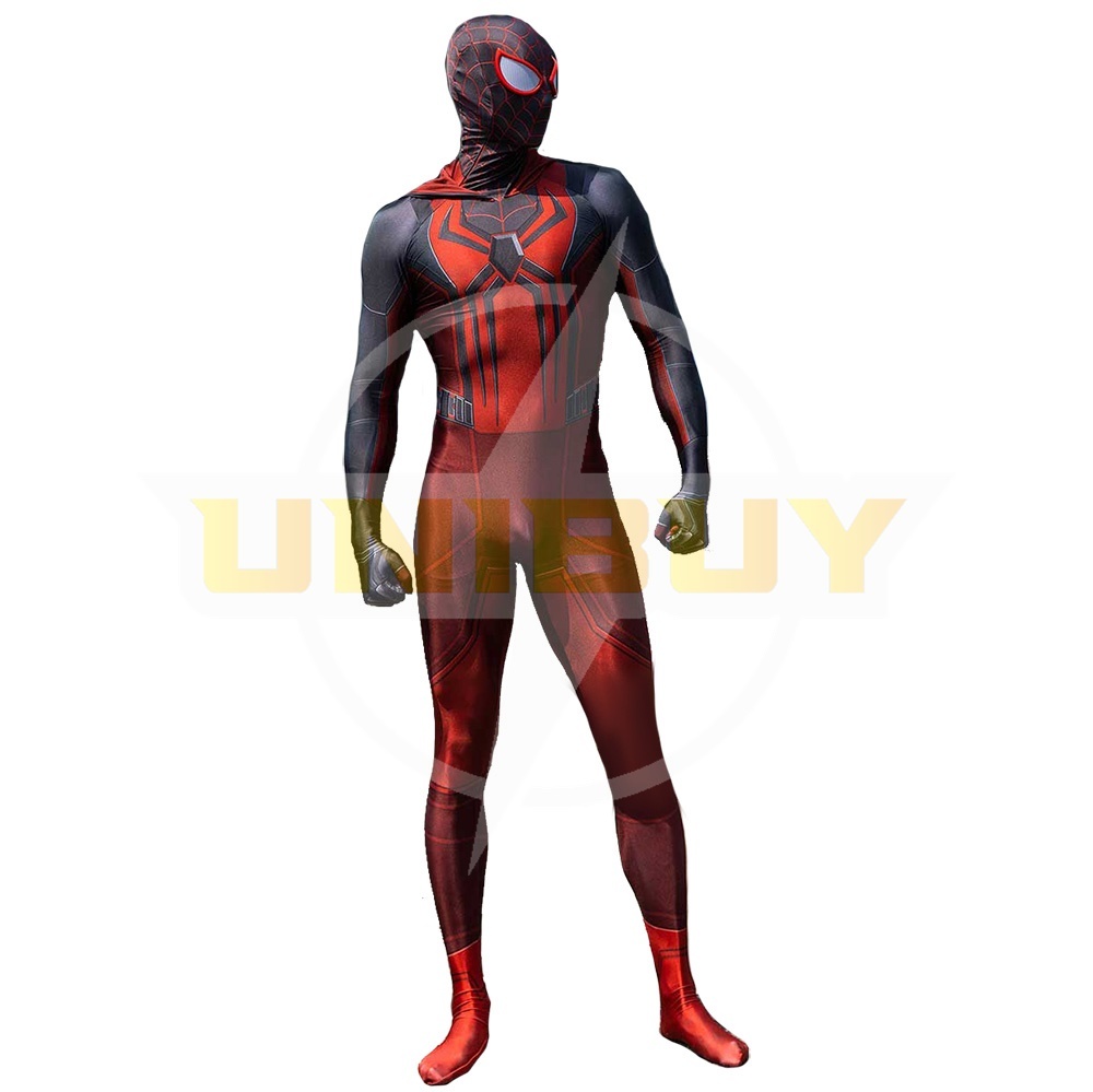Miles Morales Crimson Cowl Suit Spider-man PS5 Costume Cosplay Bodysuit For Men Kids Unibuy