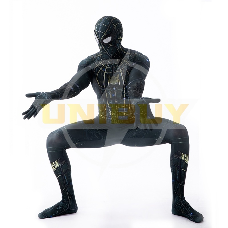 Spider-Man: No Way Home Black Gold Suit Cosplay Costume Peter Parker Jumpsuit Kids Adult Unibuy