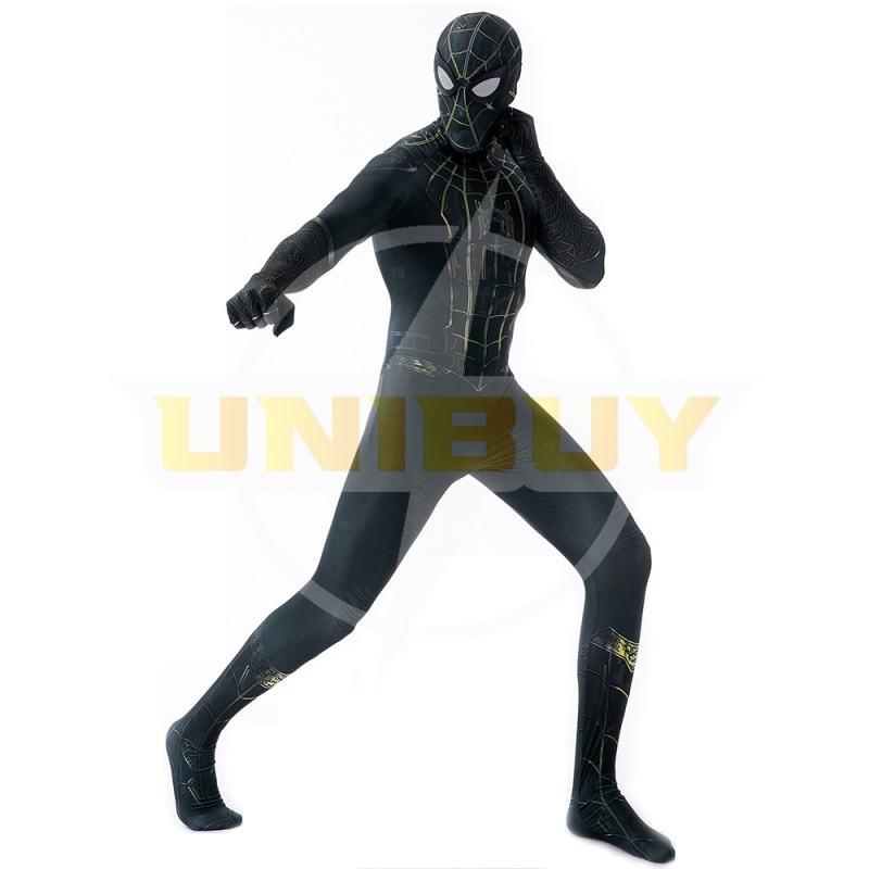 Spider-Man: No Way Home Black Gold Suit Cosplay Costume Peter Parker Jumpsuit Kids Adult Ver.1 Unibuy