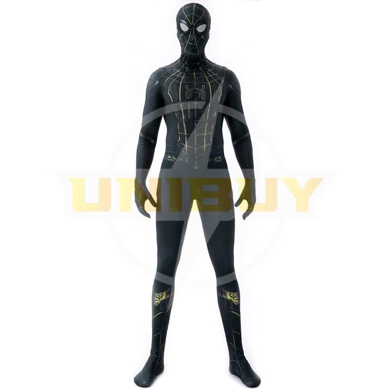 Spider-Man: No Way Home Black Gold Suit Cosplay Costume Peter Parker Jumpsuit Kids Adult Ver.1 Unibuy