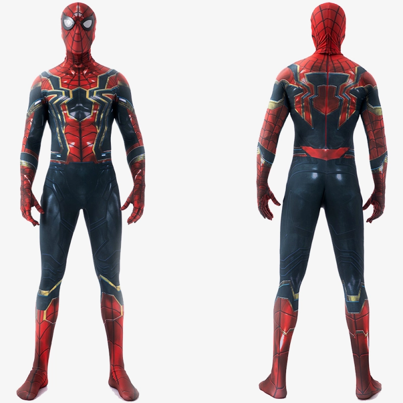 Spider-Man Iron Spider Suit Cosplay Costume Peter Parker Jumpsuit for Kids Adult Unibuy