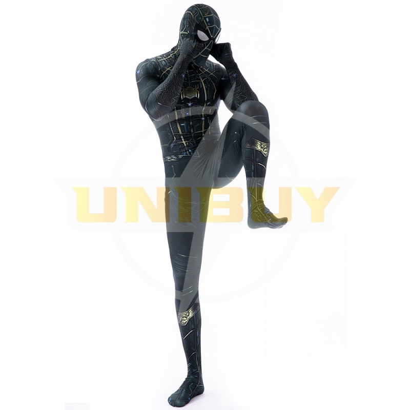 Spider-Man: No Way Home Black Gold Suit Cosplay Costume Peter Parker Jumpsuit Kids Adult Unibuy