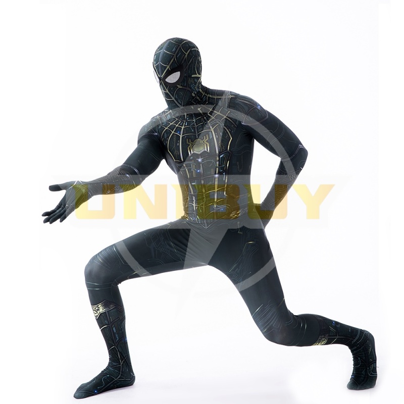 Spider-Man: No Way Home Black Gold Suit Cosplay Costume Peter Parker Jumpsuit Kids Adult Unibuy