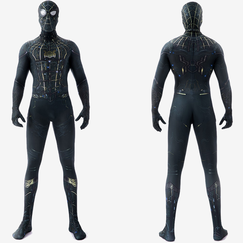 Spider-Man: No Way Home Black Gold Suit Cosplay Costume Peter Parker Jumpsuit Kids Adult Unibuy