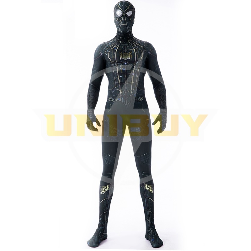 Spider-Man: No Way Home Black Gold Suit Cosplay Costume Peter Parker Jumpsuit Kids Adult Unibuy