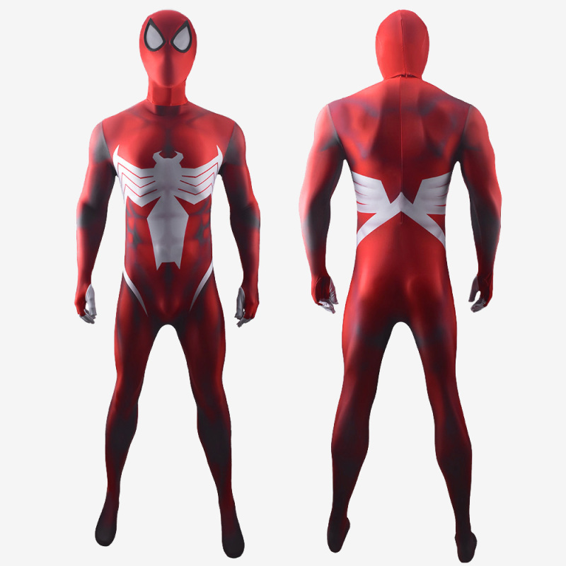 Venom Spider Man Costume Cosplay Red Symbiote Jumpsuit Bodysuit Unibuy