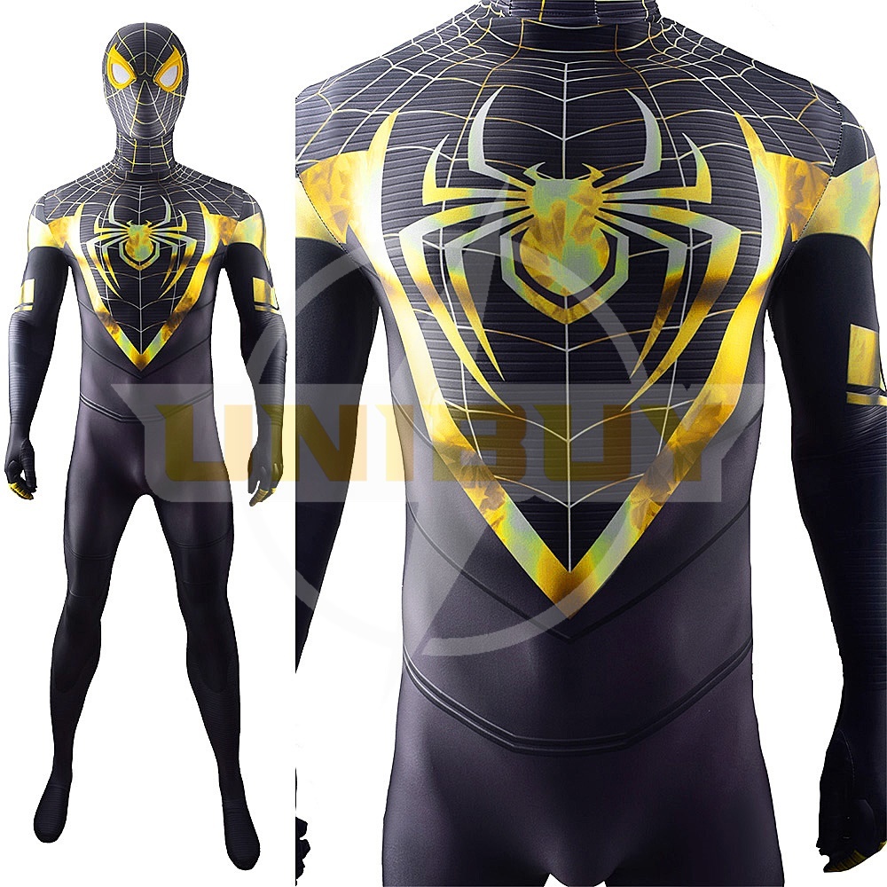 Spider-man PS5 Costume Cosplay Miles Morales Unlocking Golden Suit Bodysuit For Men Kids Unibuy