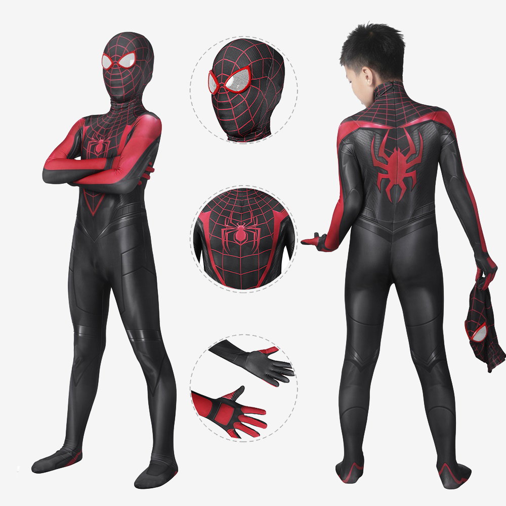 Marvel's SpiderMan Miles Morales Costume Cosplay Kids Jumpsuit Unibuy
