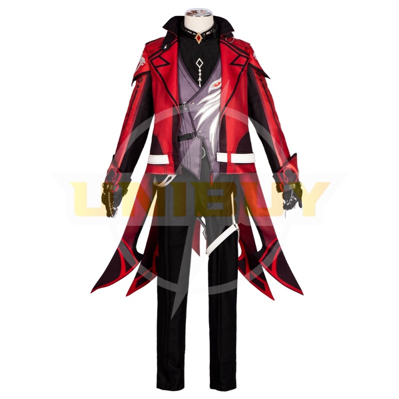 Genshin Impact Red Dead of Night Diluc Costume Cosplay Suit Unibuy