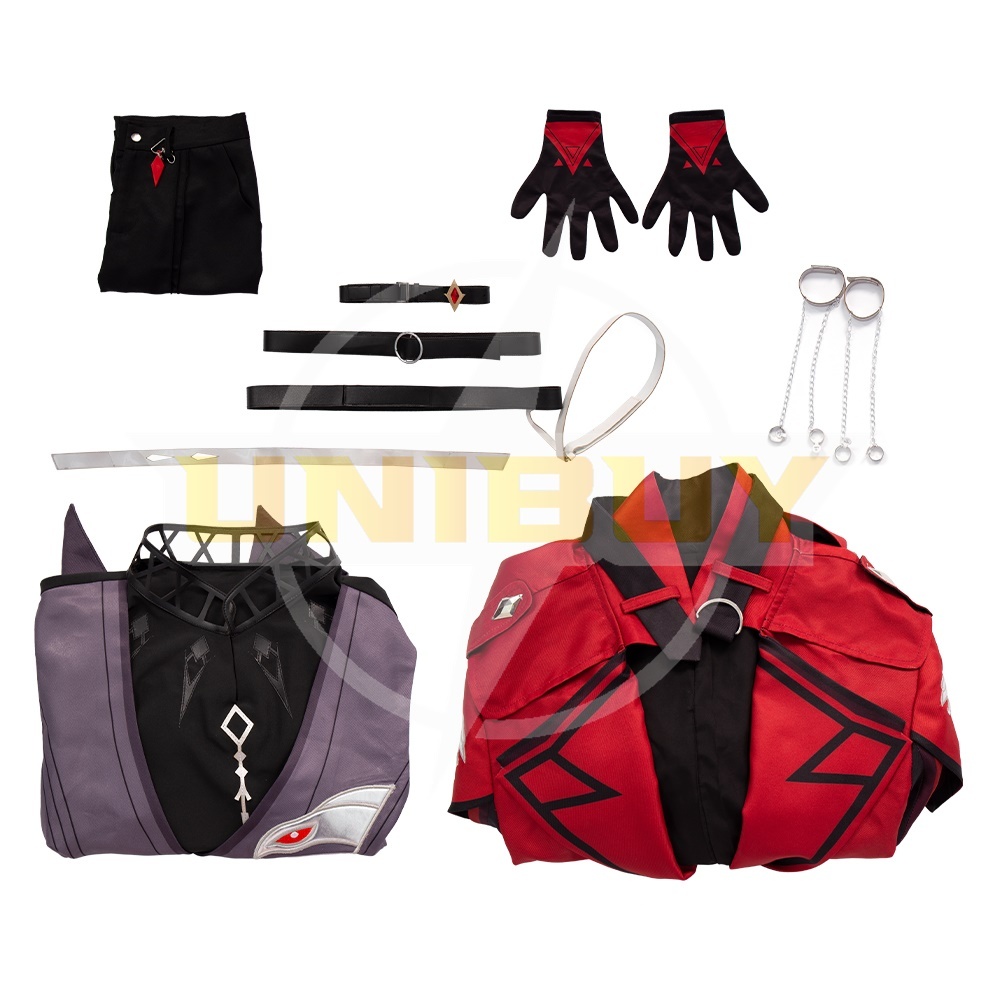 Genshin Impact Red Dead of Night Diluc Costume Cosplay Suit Unibuy