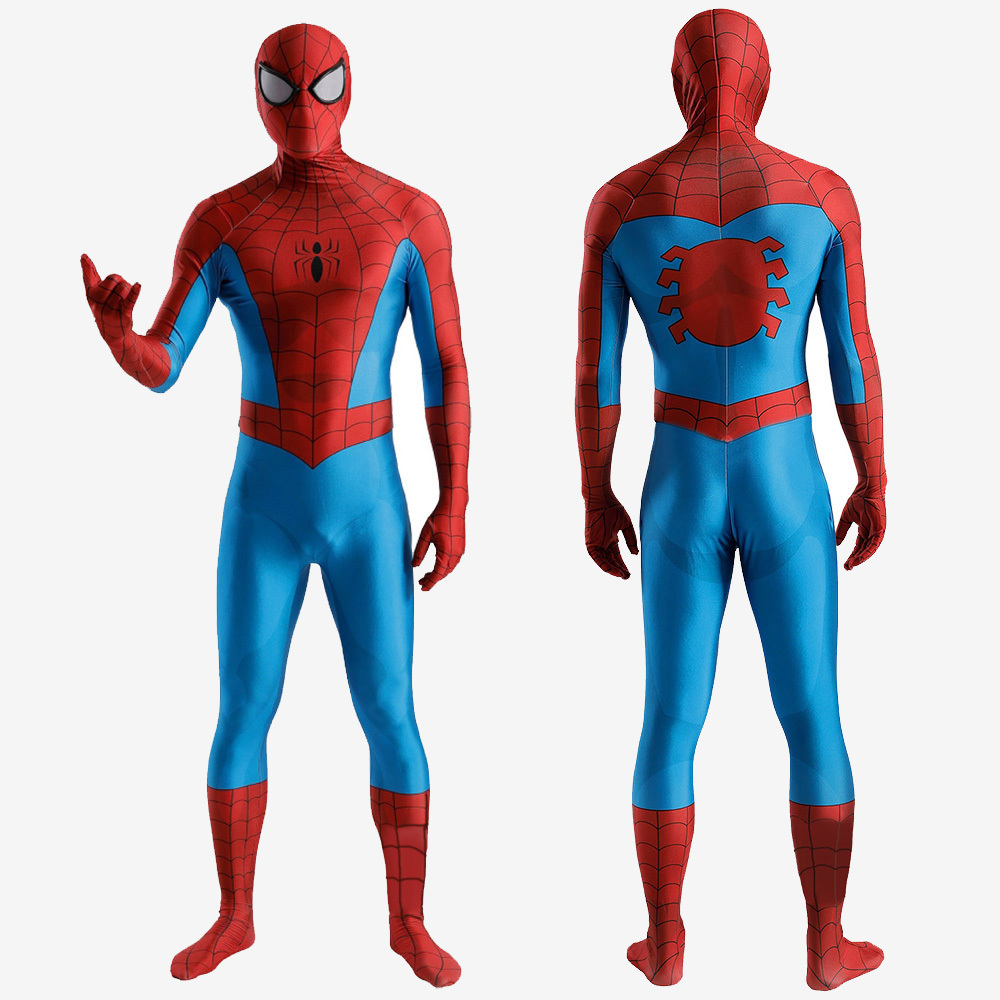 Spider-Man TAS 1994 Costume Cosplay Suit Peter Parker Bodysuit For Men Kids Unibuy