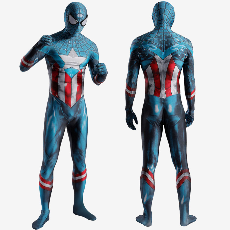 Miles Morales Captain America Suit Costume Cosplay Bodysuit For Men Kids Unibuy