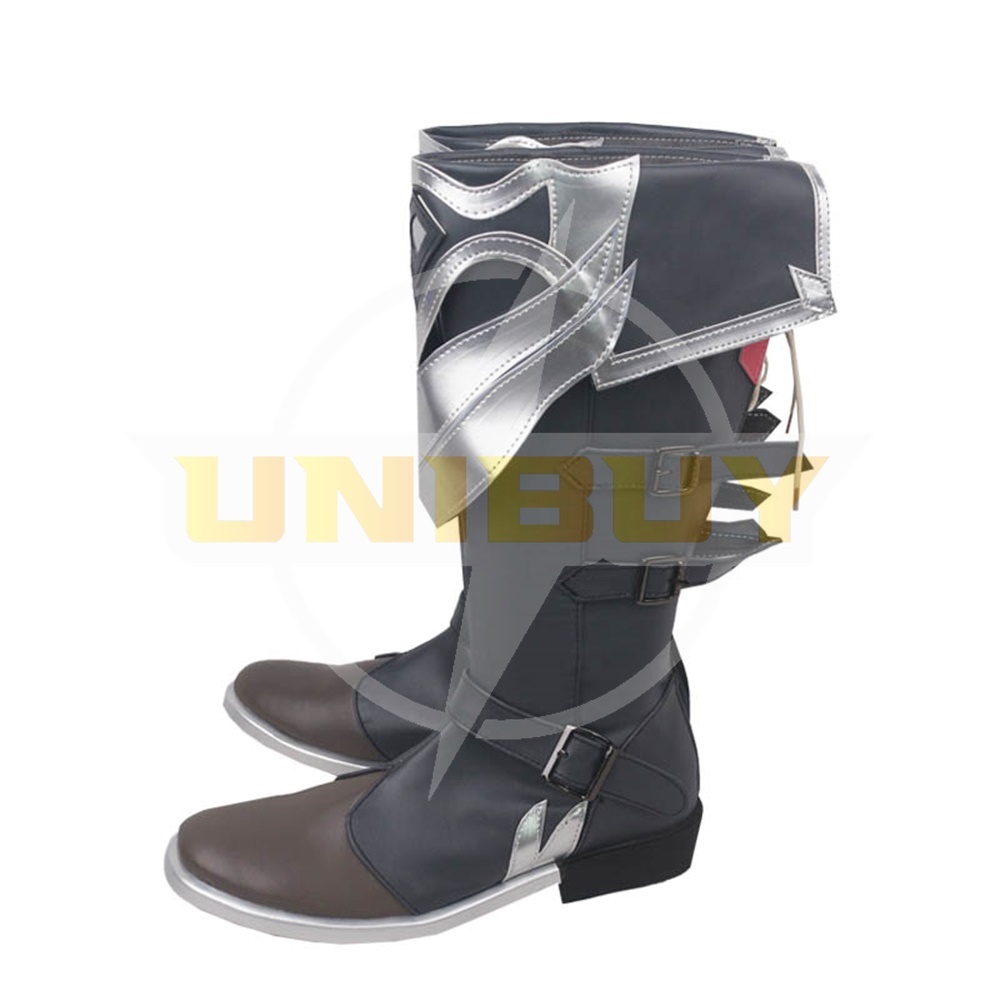 Genshin Impact Diluc Shoes Cosplay Men Boots Red Dead of Night Unibuy