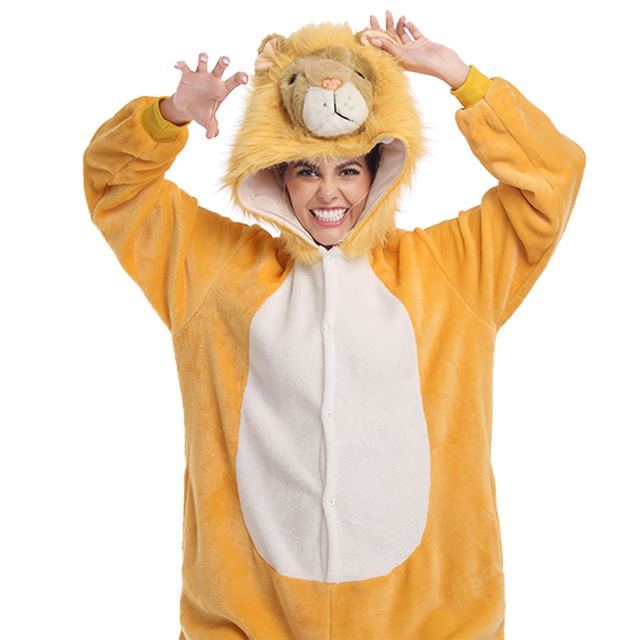 Yellow Lion Onesie Costume Pajamas Adult Unibuy